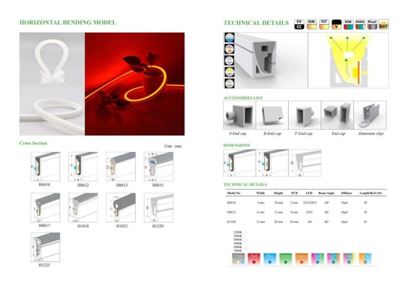 High Efficiency Neon Light DC24V Outdoorip67 LED Light