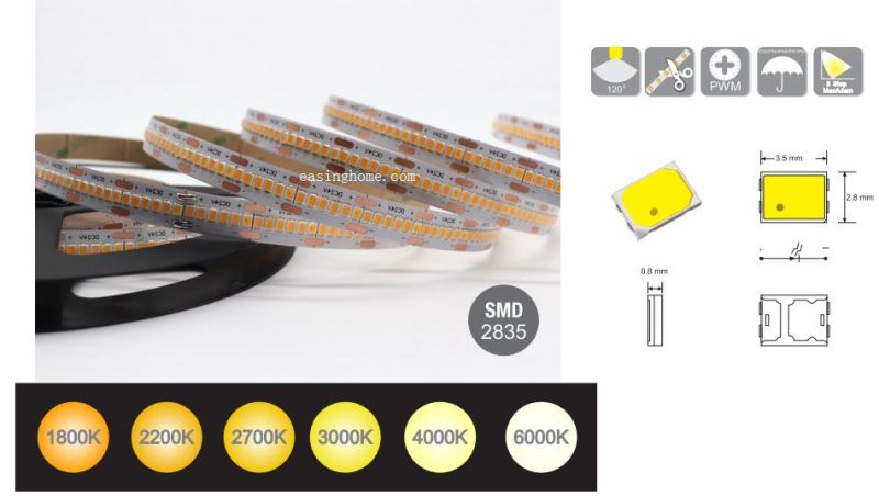 New Design Hot Selling Full Spectrum 300LEDs Per Meter IC Built in LED Strip White Color Without Resistor