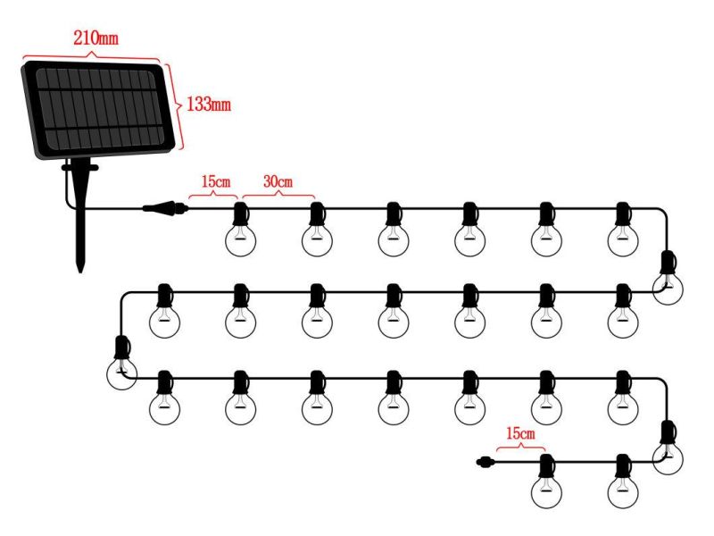 G40 Solar Landscaping Christmas Festival Garden Party Illumination Decorative Indoor&Outdoor Waterproof Energy Saving LED String Light