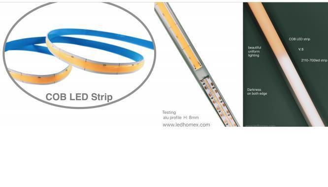 DOT-Free CCT DC24V Flex COB LED Strip with 3 Years Warranty for LED Linear Light