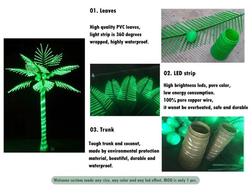 Wholesale Quality Customizable Outdoor Christmas Light Bulbs Flowers Palm Artificial Christmas Trees for Sale