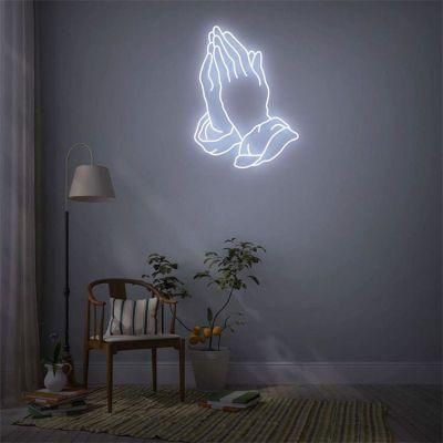 Drop Shipping Custom Design Acrylic LED Light Bedroom Logo LED Praying Hands Neon Sign