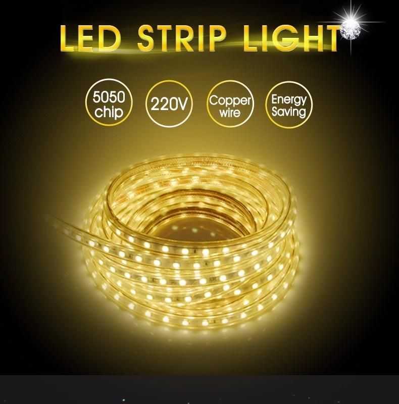 50m/Roll 100m/Roll SMD 5050 Single Color RGB LED Strip Rope Outdoor High Voltage 110V 220V LED Strip Light IP67 IP68