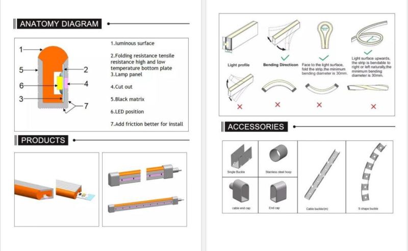 UL CE Approved Dimmable Flexible Neon LED Strip Light