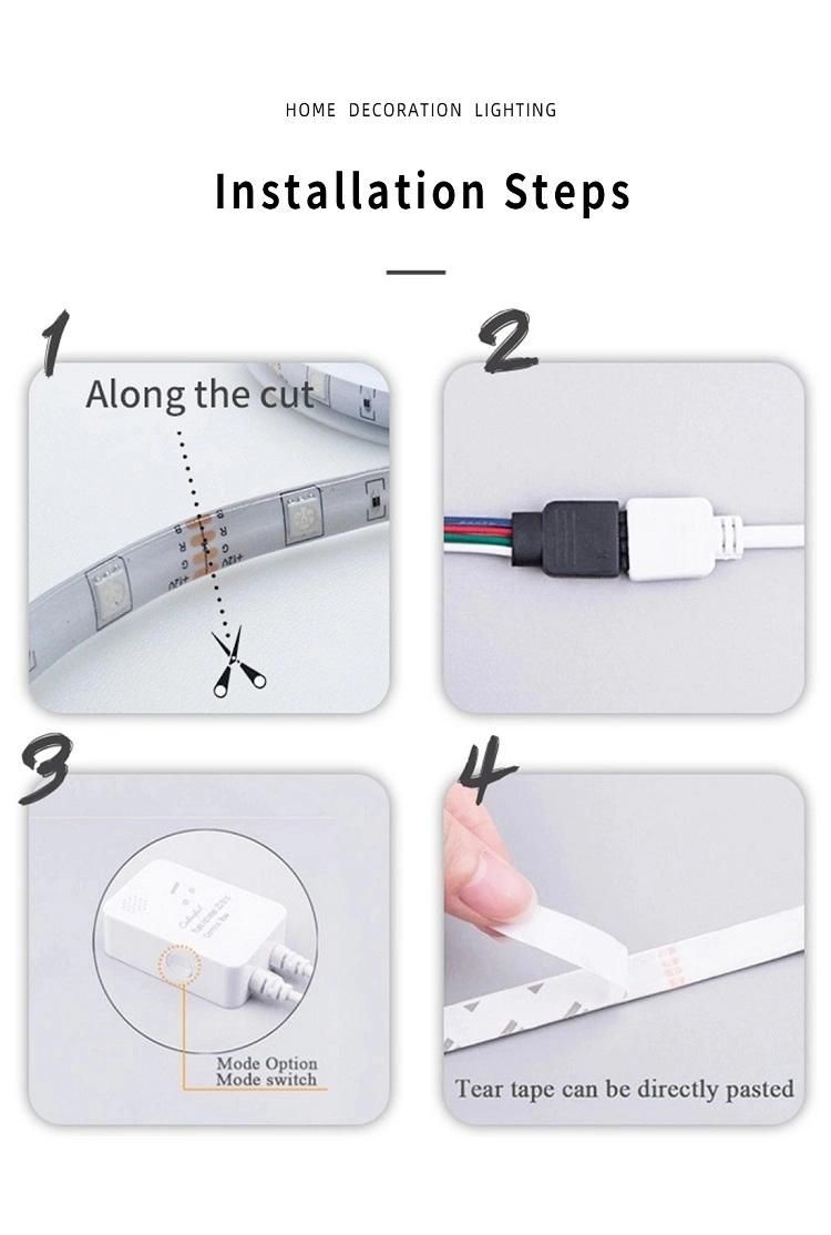 LED Strip Lamp DC12V IP65 WiFi Smart LED Strip Light RGB LED Strip