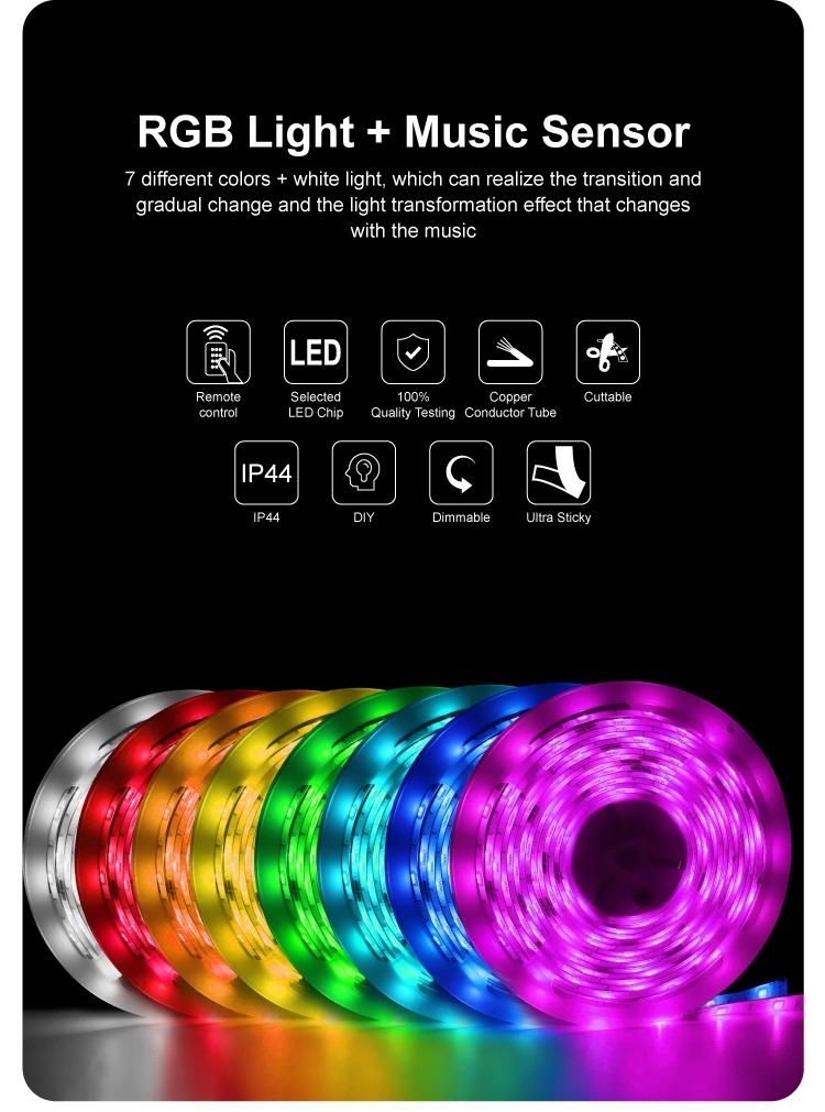 Flexible RGB Car LED Decoration 20 Key Remote Control Strip Lights