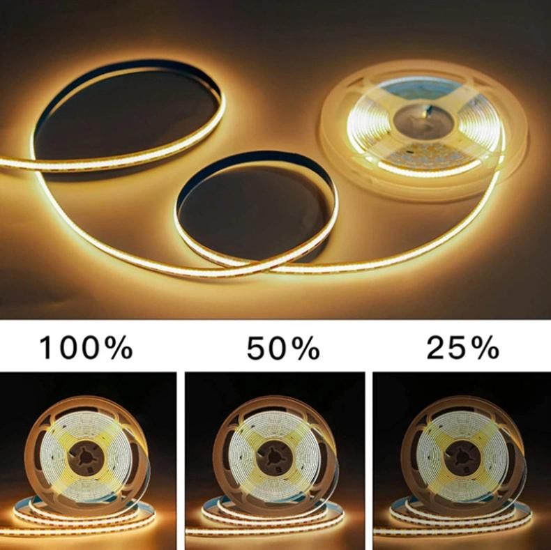 High Brightness 220V 12V/24V 5V 10W 32W/M Flexible COB LED Strip Lamp for Outdoor Decoration