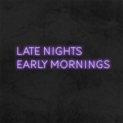 China Supplier Wholesale Late Nights Early Mornings LED Custom Neon Sign