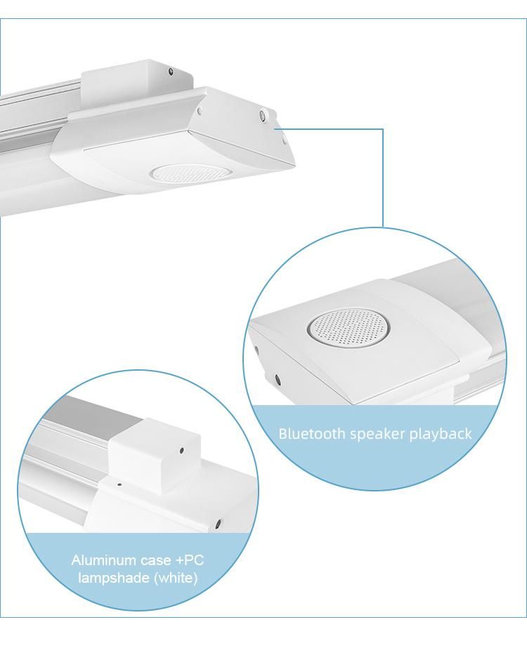 APP Control 230V 1.2m Supermarket Lighting with Bluetooth Speaker LED Shop Light