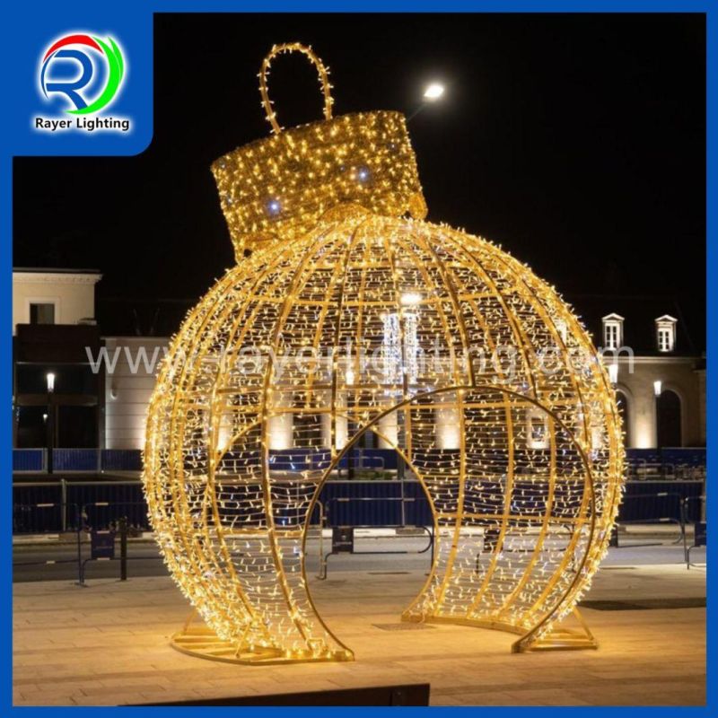 Customized 24FT Mall LED Motif Ball Lighting Outdoor Christmas Decoration