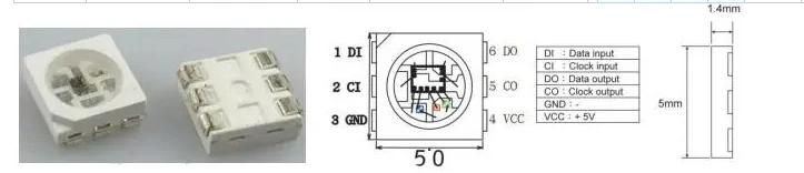 DC5V 30pixel/M DMX512 Full Color HD107s LED Pixel Light Strip Light