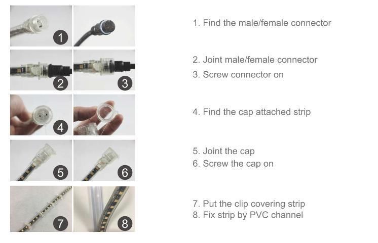 Dual Side View Flexible LED Strip Work Light with Linkable Design for Construction Site Lighting