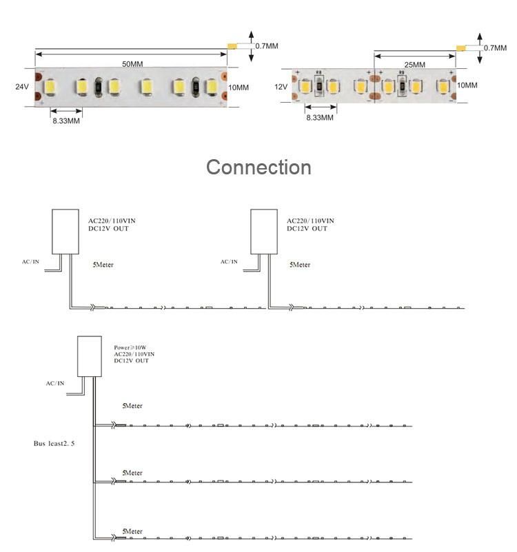 DC12V/24V CE Approved Flexible LED Strip Light LED Strip Lamp