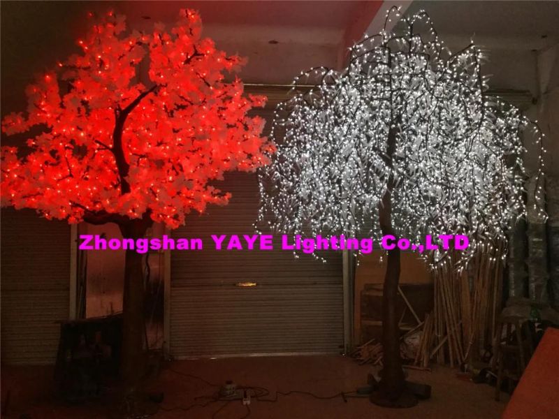 Yaye 2021 Hot Sell Diameter 3m/Height 3.5m RGB LED Christmas Willow Tree with 5376LEDs/ 2 Years Warranty