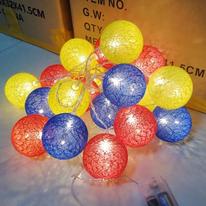 20LED Cotton Ball Christmas Decoration Holiday Outdoor LED Light String