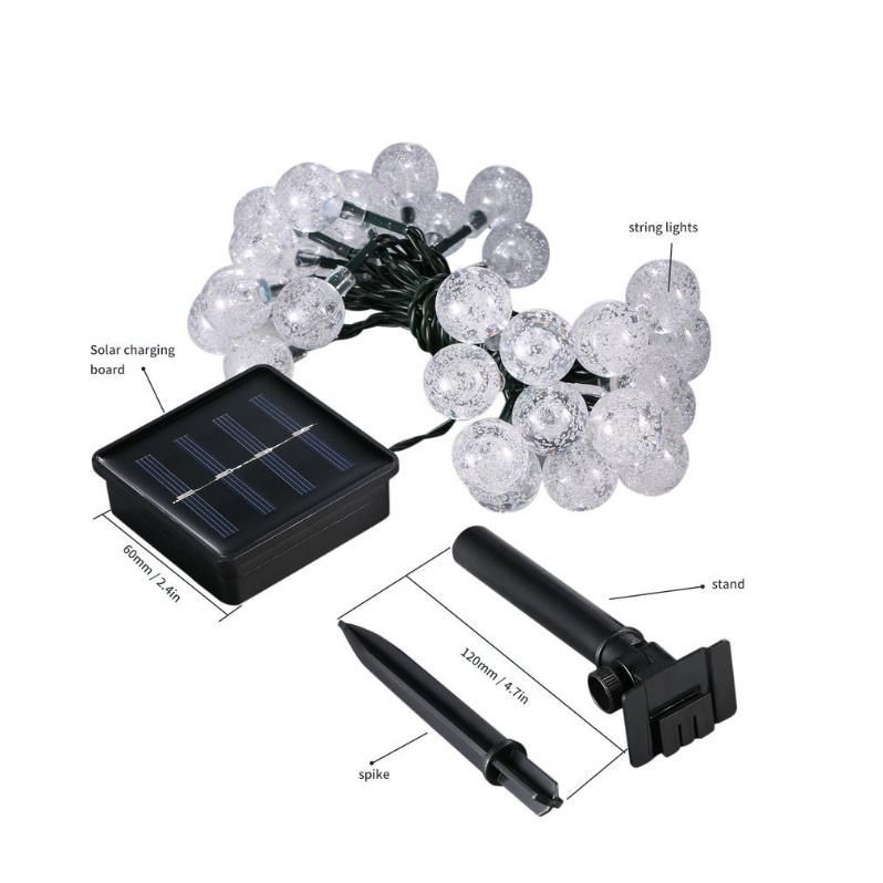 Waterproof LED Solar String Lights for Outdoor Garden Party Christmas Decor with 3 Modes