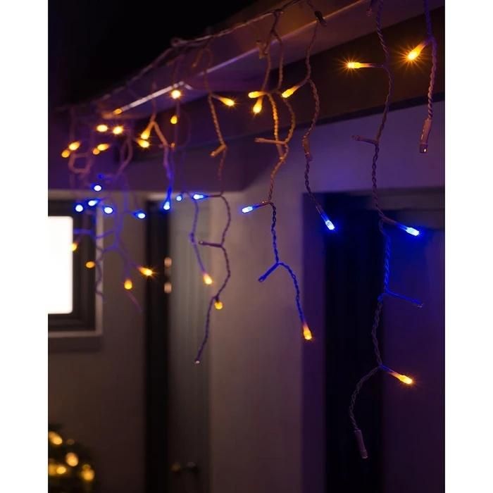 IP65 LED Icicle Lights Warmwhite with White Strobe LED Icicle Rubber Garland LED Icicle IP65