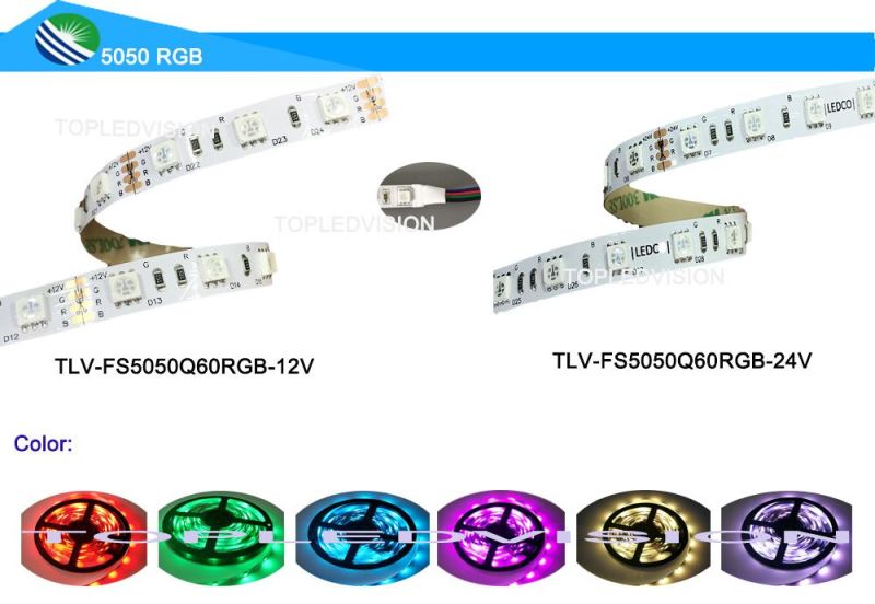 RGB Strip Flexible LED Strip SMD5050 24V DC TUV Ce Approval