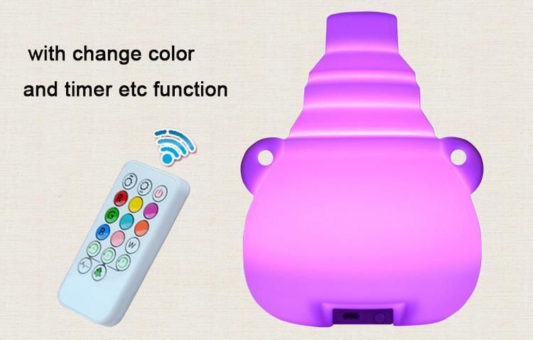 3D Night Light Colors Changeable Bear Shape Baby Choice Mini Size LED Kid′ S Toys Silicone Bedside Lamp for Children Baby