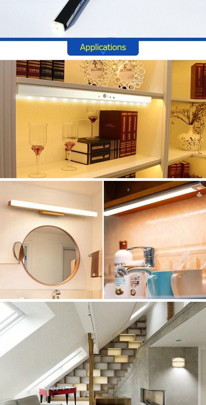 Rechargeable USB Motion Sensor Rigid Bar Strip Lamp LED Showcase Lighting for Shelf Cabinet