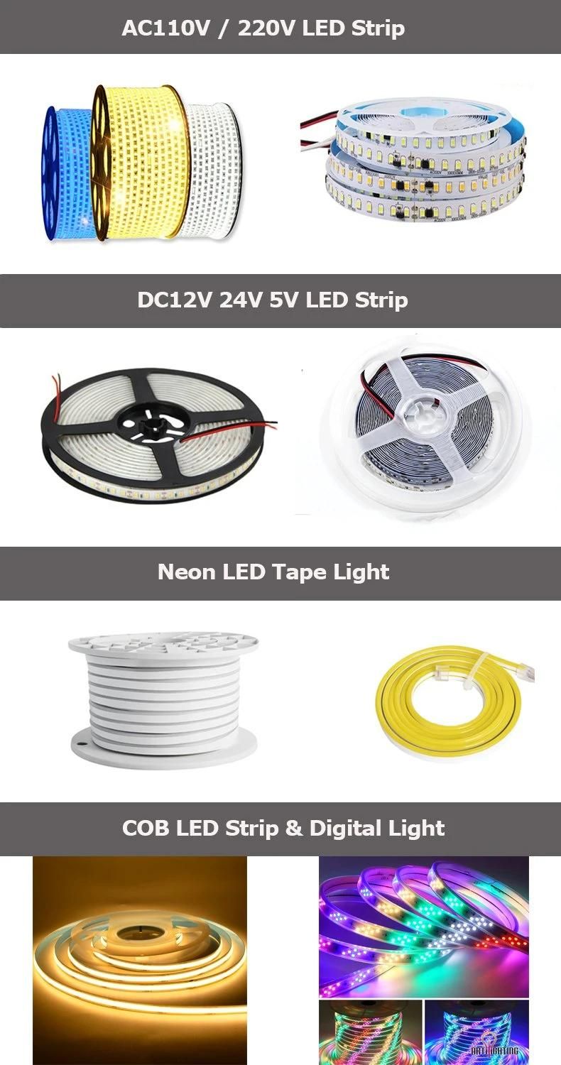 High Brightness 220V 12V/24V 5V 10W 32W/M Flexible COB LED Strip Lamp for Outdoor Decoration