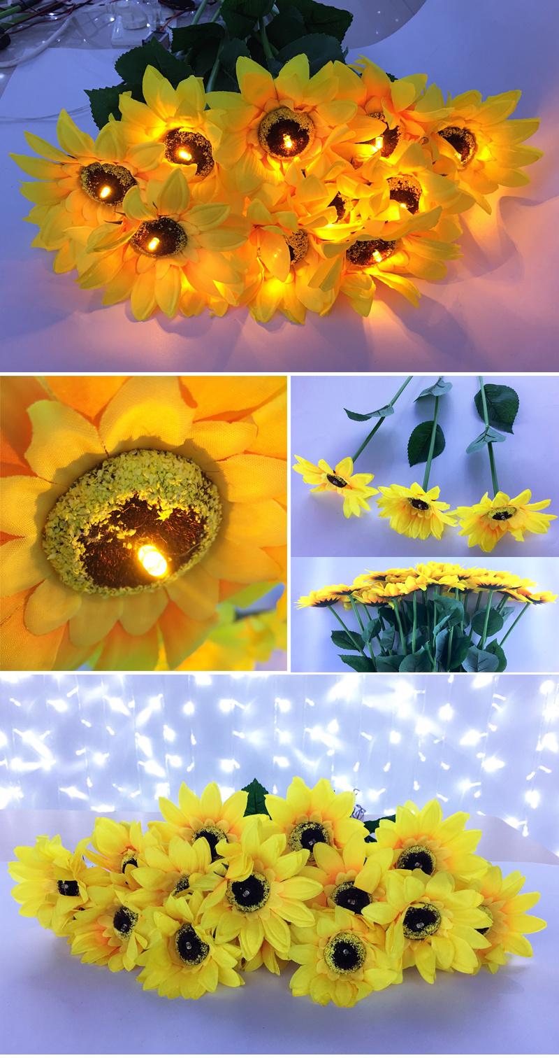 Event 2022 Decoration Toprex Hot Sale Yellow Artificial Sunflower Light