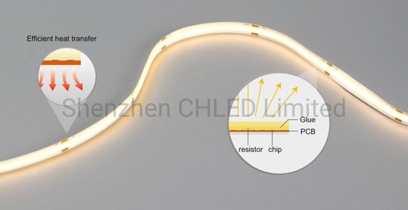 High Bright LED COB Strip Light 384LEDs/M 12V 24V Flexible Dotless COB LED Strip Lights LED Strip