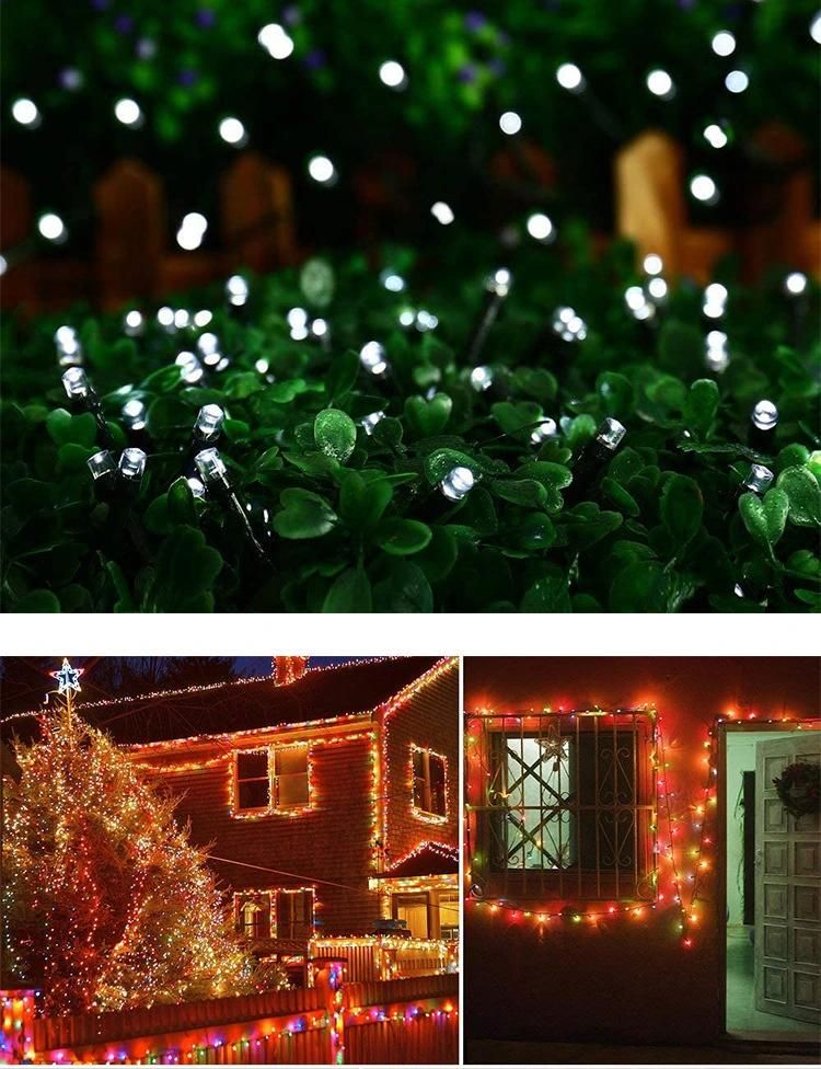 72FT 200 LED 8 Modes Solar String Lights Solar Powered Christmas Lights 200 LED Holiday Solar String Lights Outdoor Solar Christmas Decoration LED String Light