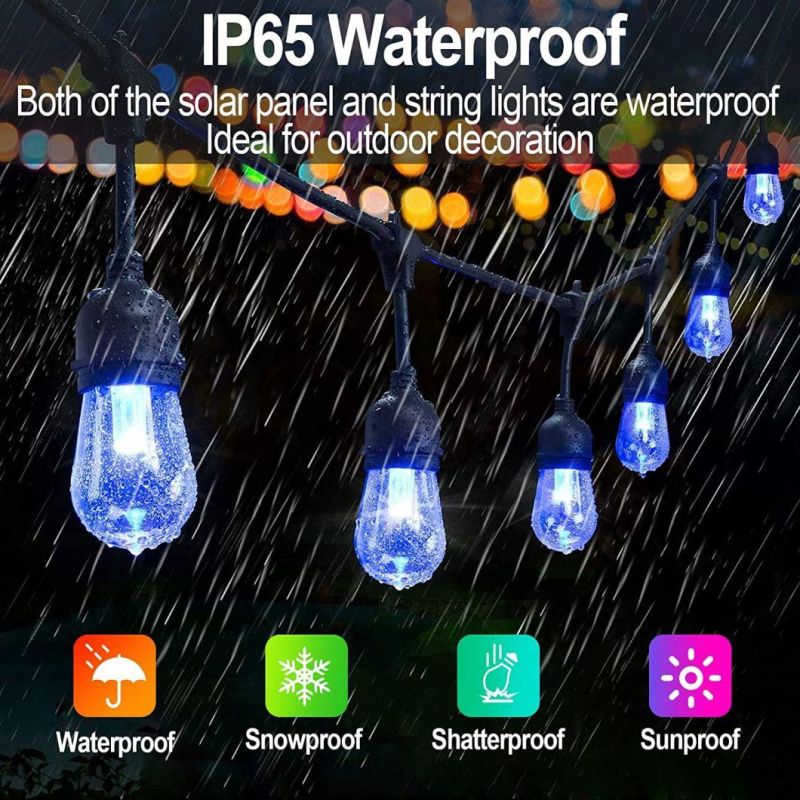 Outdoor Waterproof Flexible LED String Light with Hanging Sockets Decorations Lamp