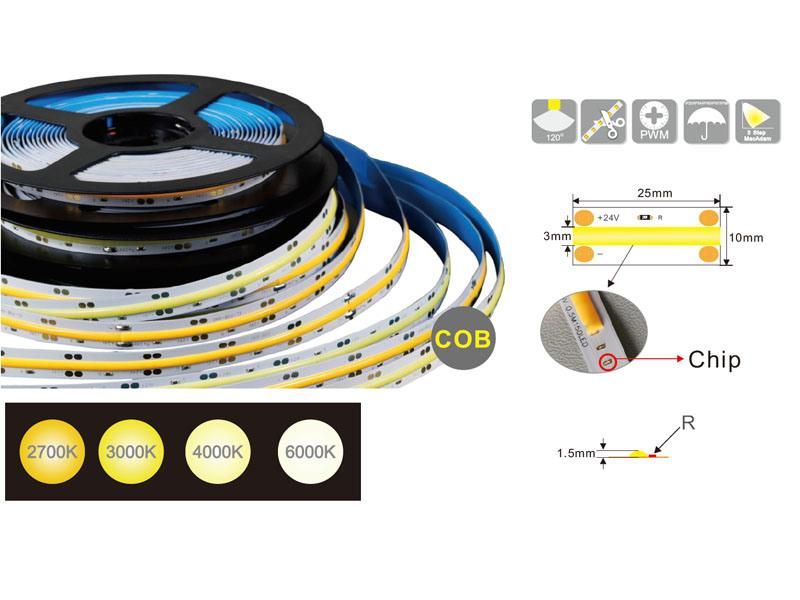 500 LED 24V Low Voltage High Power Flexible LED Strip COB with 500 IC Chip COB Light