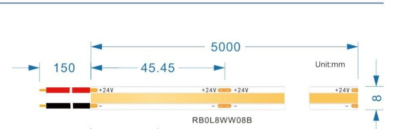 DC24V 528LEDs/M 4000K LED COB Strip Light