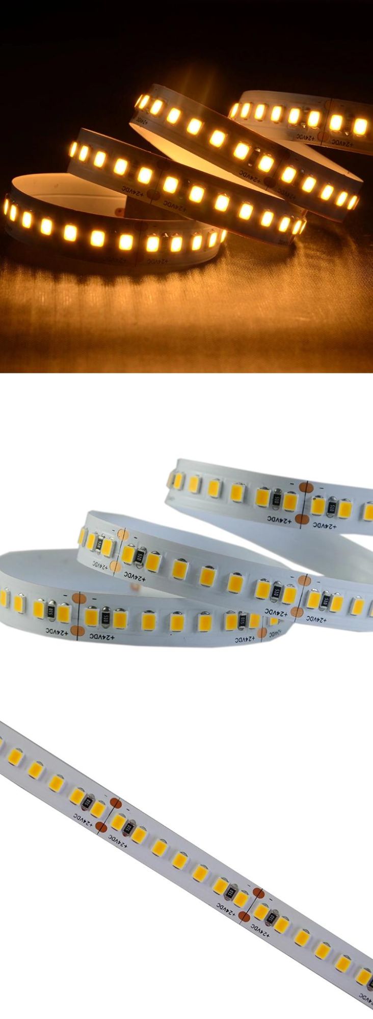 High lumen SMD2835 182LEDs 24V Free Bending LED Strips