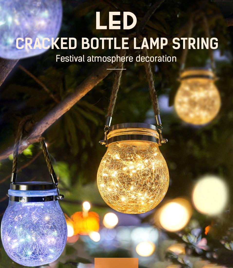 LED Cracked Bottle Lamp String Solar Decoration Light