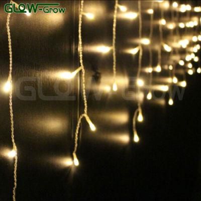 IP65 Waterproof 2.5*0.7m 100LED PVC Wire Warm White LED Fairy String Icicle Light for Holiday Christmas Outdoor Home Decoration