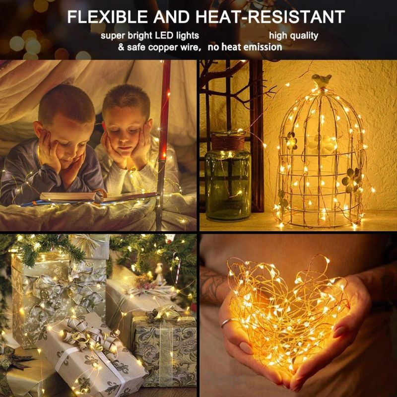 LED Copper Wire String Light USB 8mode Remote Control Decor Lights