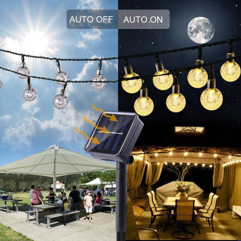 20/50LEDs Crystal Ball Lamps Outdoor Garden Solar Christmas Decoration LED Light