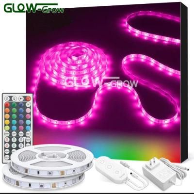 Dimmable IP44 RGB LED Light Strip with 24 Keys Remote Control, 20 Colors and DIY Mode Color Changing