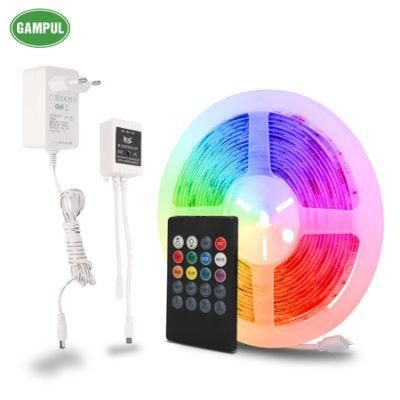 5m Decoration Color Changing Remote Control RGB Car LED Strip Lights