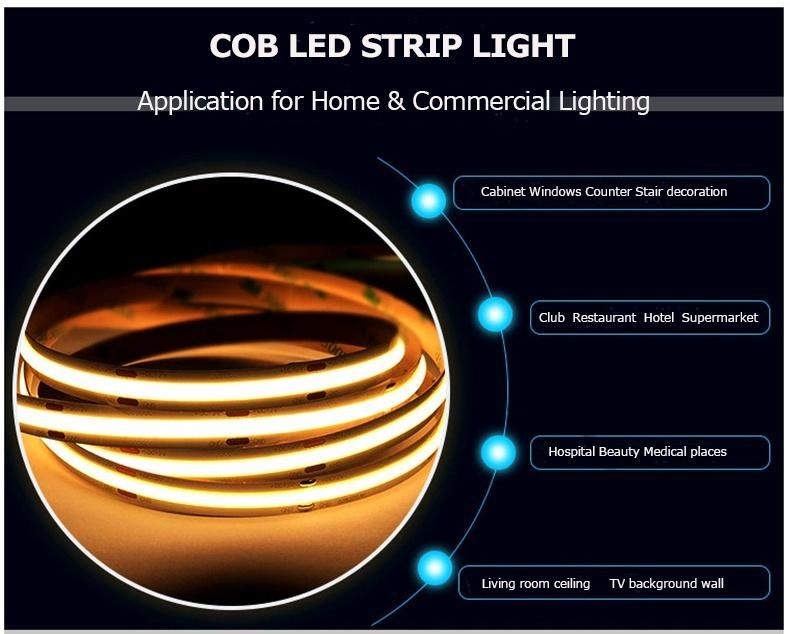 DC5V Single Color 320LED/M Linear Light Without Light DOT COB Flexible LED Strip