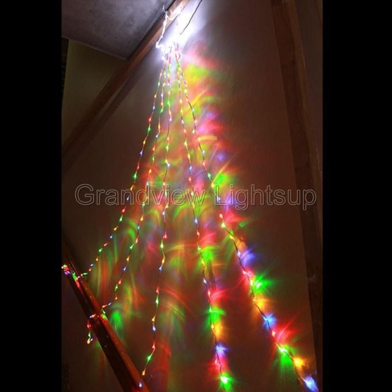 2.4m Clear Wire Multi Colour LED Waterfall Lights