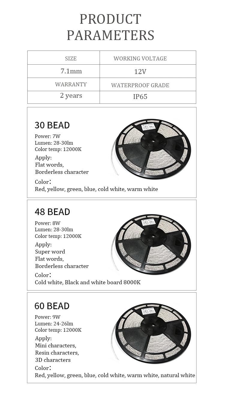 60 LED 12V 24V High Efficiency Dimmable 2835 LED Strip Light Flexible LED Light Strip