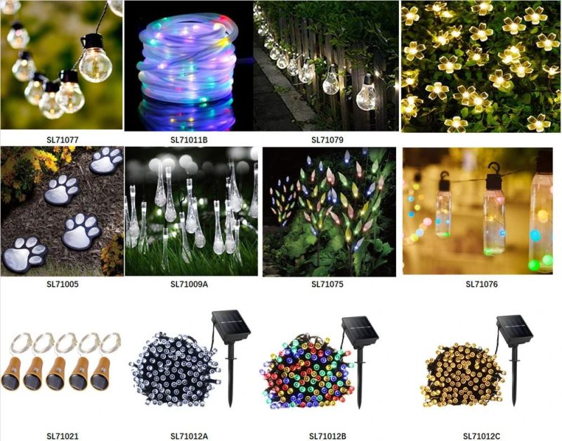 Solar Christmas Lights 50LED Waterproof Multicolor LED Solar Christmas Snowflake String Lights for Christmas Tree, Party, Wedding