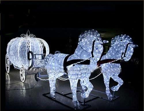 2018 New Outdoor Lighted Christmas Reindeer Sleigh with LED Lights