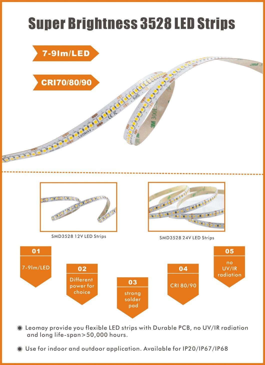 Factory Price 3528 LED Strip 120LED/m Flexible LED Strip Light