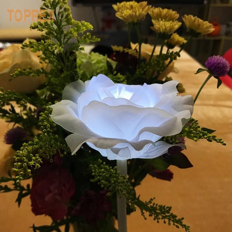 Wedding Decoration LED Light Christmas Handheld Promotion Gift Rose Flower