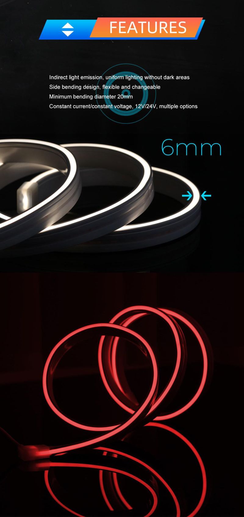 6500K Waterproof Rishang Neon LED Flex Strip