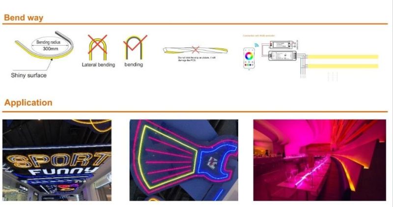 Stream Line-Pixel 16*15mm DMX RGB Sliicon Neon IP67 (Top View-Flat head)