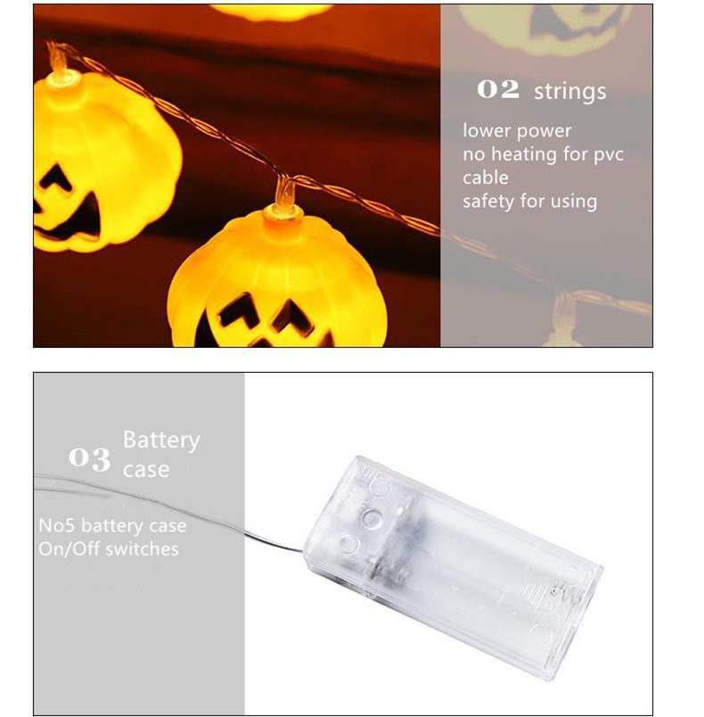 Battery Powered Halloween Decoration Pumpkin LED String Light