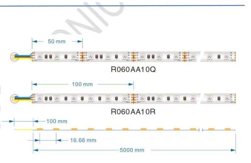 5050 RGB DC24V 60LEDs/M LED Flexible Tape Lightg Strip