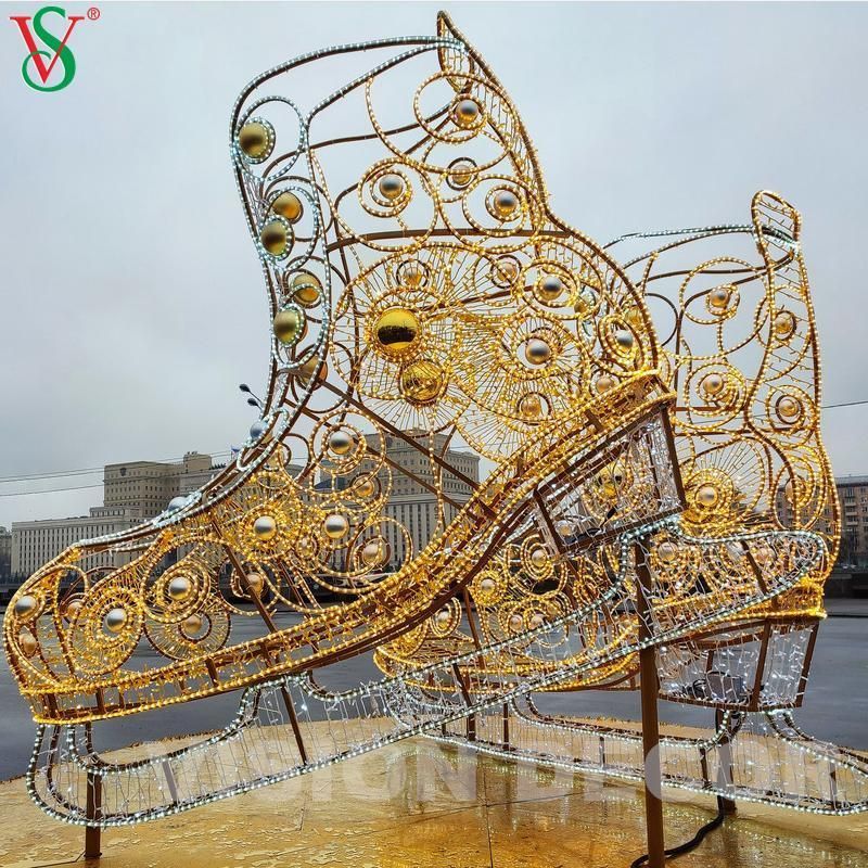 Outdoor Christmas Decoration LED 3D Motif Shoes Sculpture Light